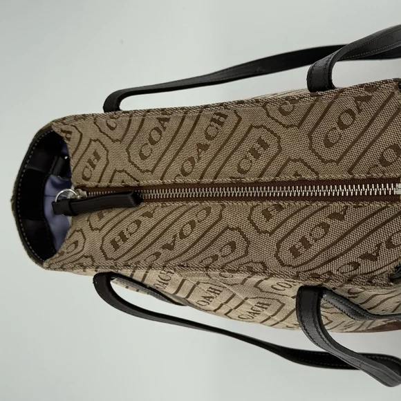 Vintage Coach Lozenge Tote Bag Beige Brown - Picture 5 of 9